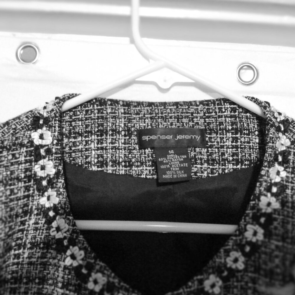 Spenser Jeremy Embellished Tweed Jacket 14 Cottagecore Parisian Chic Elegant - Picture 3 of 5